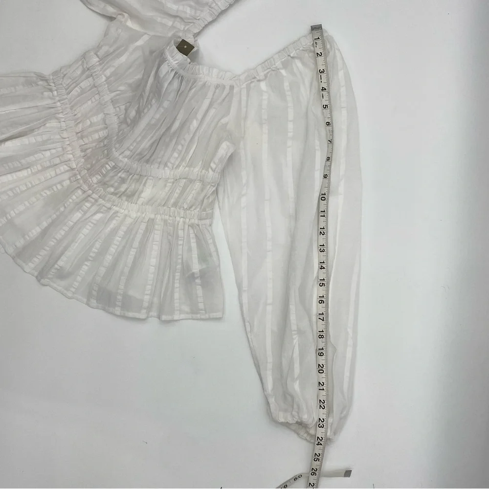 J.Crew White Cotton Puff Sleeve Blouse size S